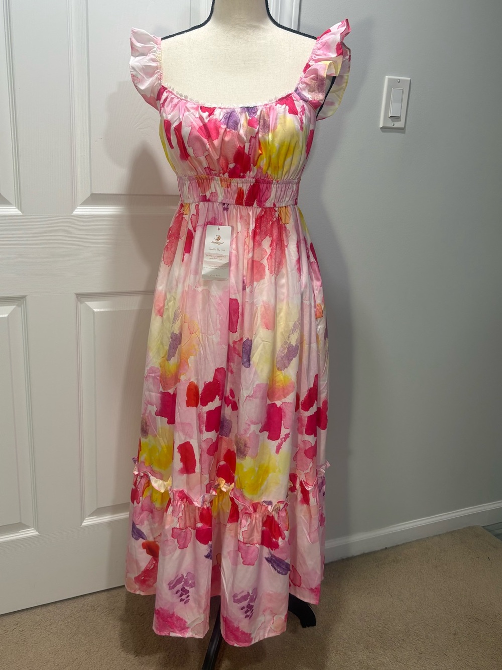Spring Summer Floral Flowy Maxi Dress